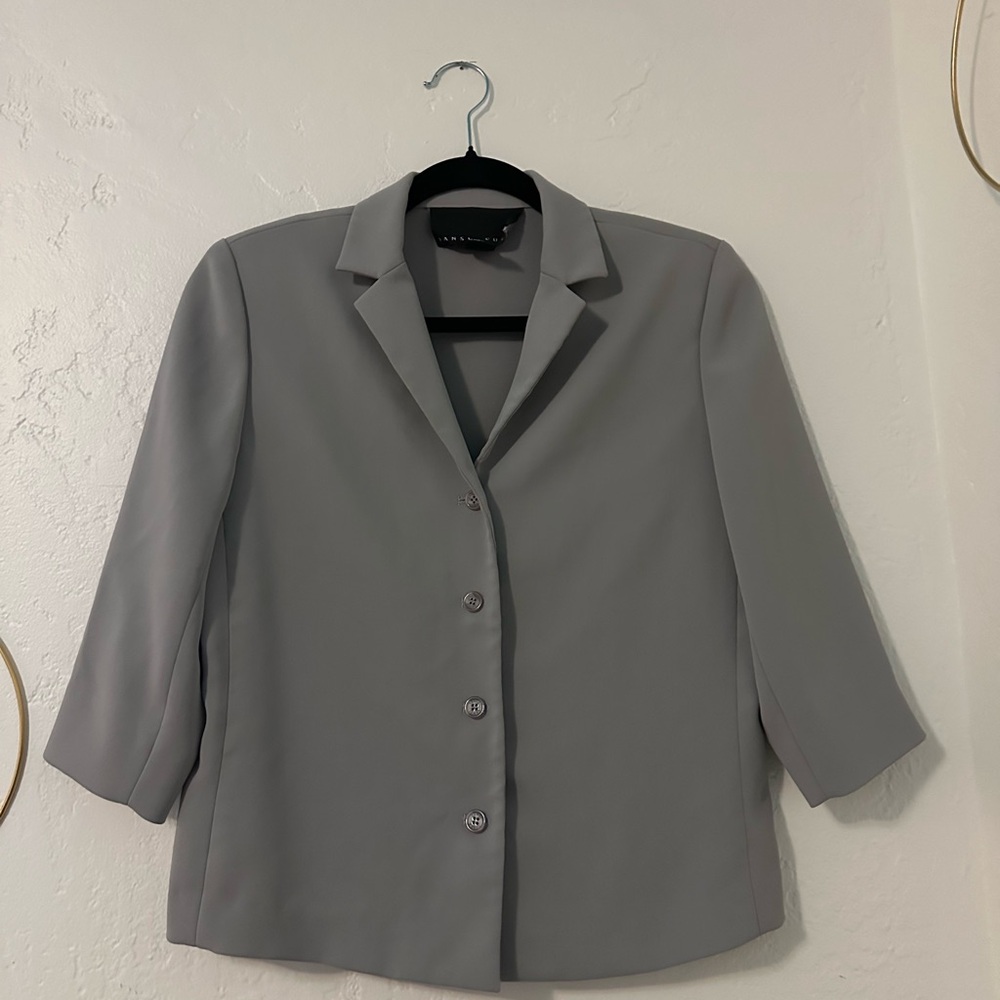 Yansi Fugel Gray Button Down Blazer